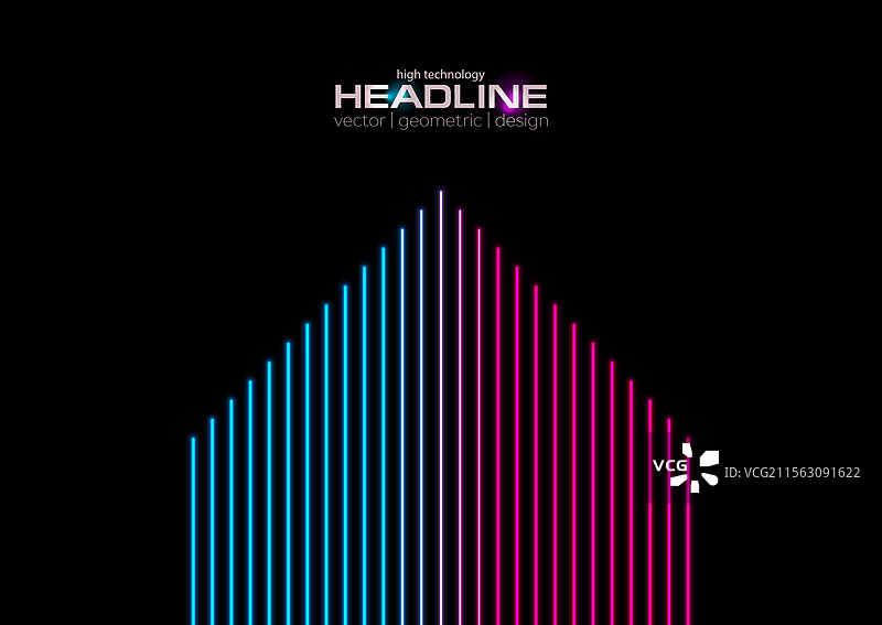 明亮的蓝色紫外线抽象霓虹箭头科技图片素材