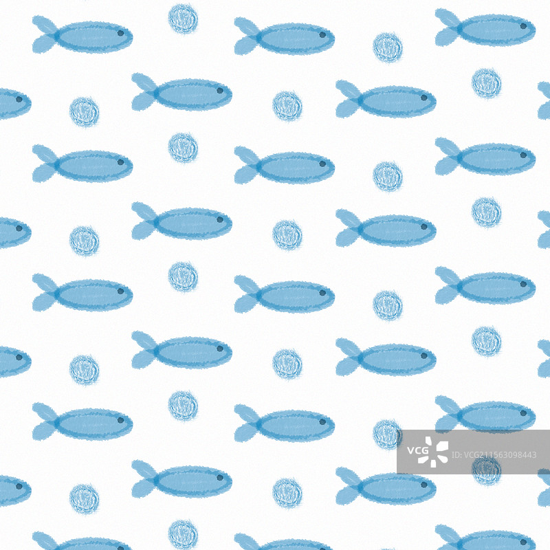 水彩风格鱼类无缝图案背景图片素材