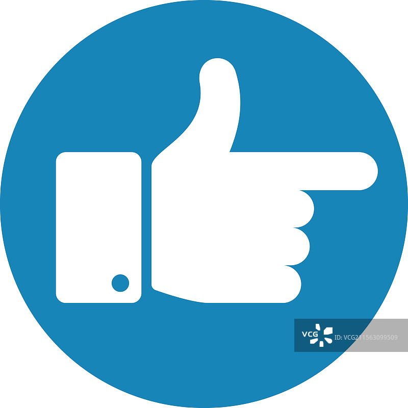 现代图标，白色手指向右图片素材