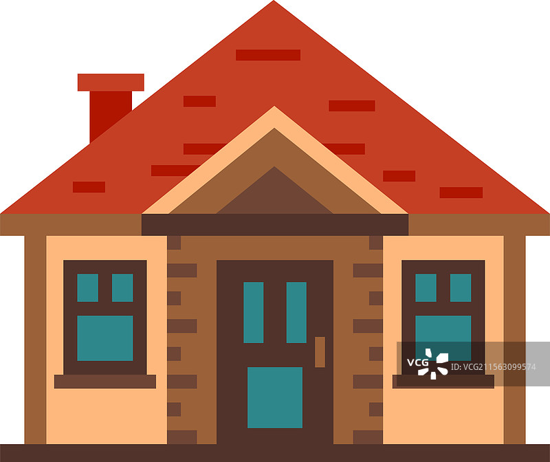 舒适的郊区房屋，带有红色瓦屋顶图片素材