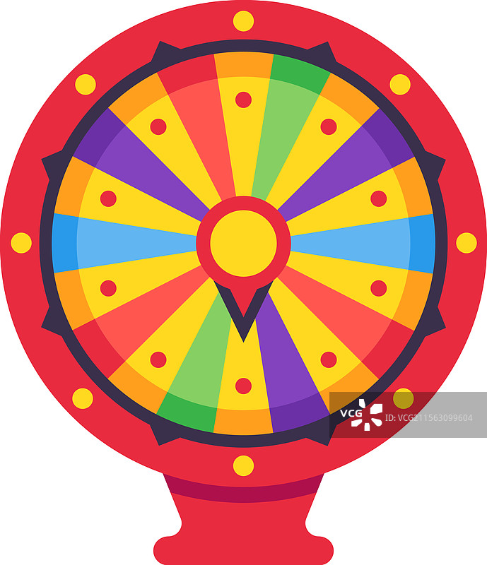 旋转的幸运轮，带有多种颜色的扇区图片素材