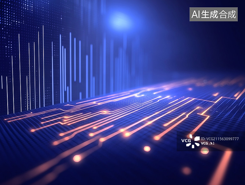 【AI数字艺术】数字网络技术背景图片素材