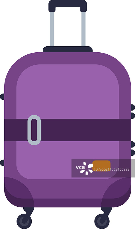深紫色的滚轮行李箱与深紫色的搭配图片素材