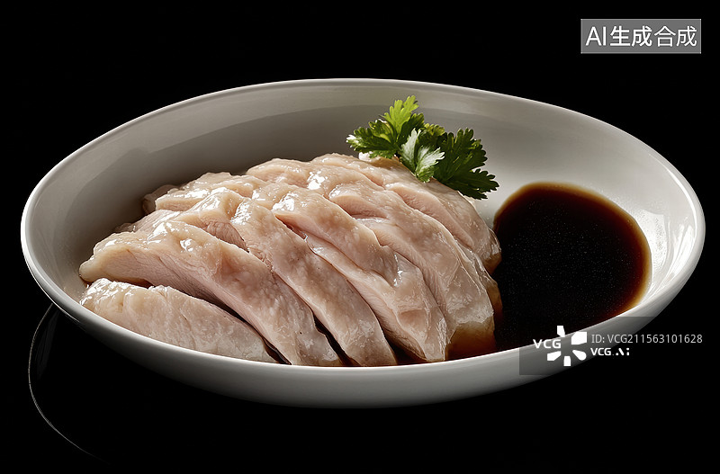 【AI数字艺术】白切鸡配酱油碟图片素材