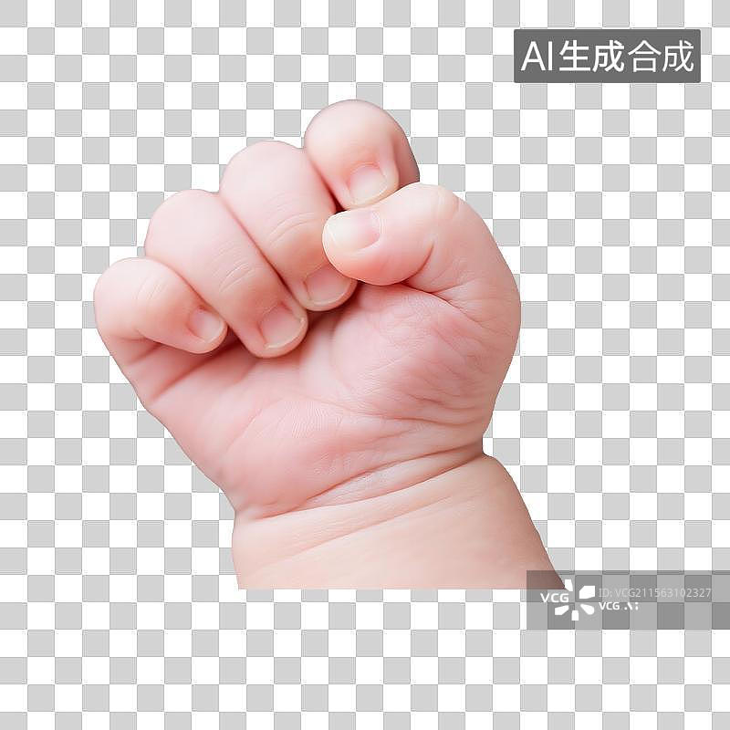 【AI数字艺术】粉嫩婴儿的握拳小手图片素材