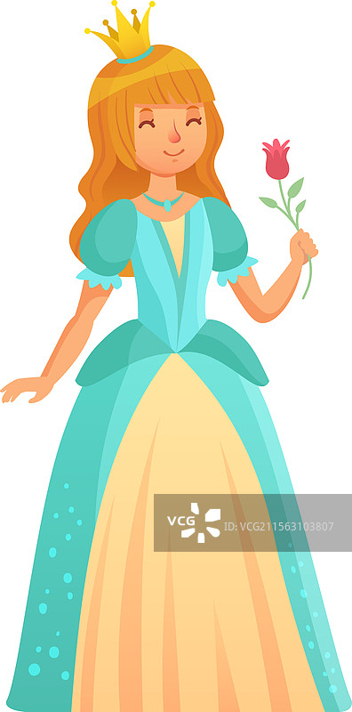 美丽的公主闭着眼睛，长发飘逸图片素材