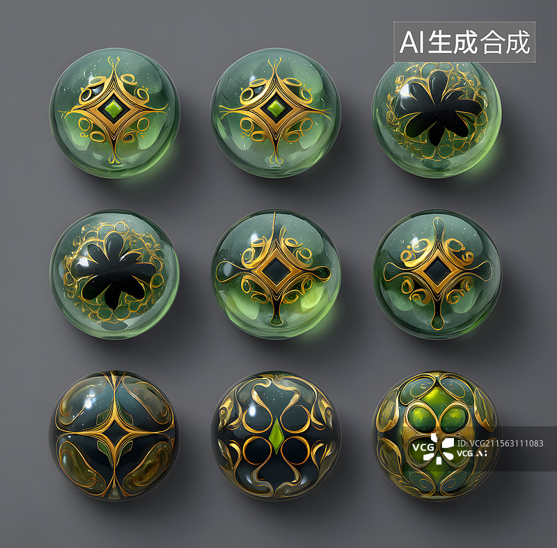 【AI数字艺术】游戏珠子 电子 弹珠 玻璃图片素材