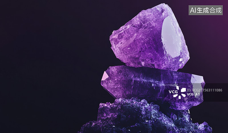 【AI数字艺术】紫色水晶的美丽图片素材