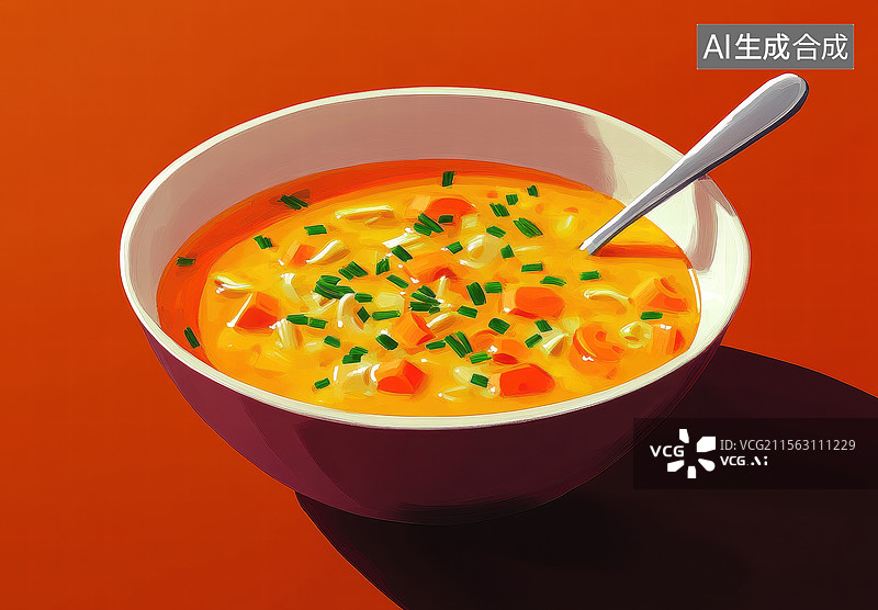 【AI数字艺术】奶油蘑菇汤的温暖时刻图片素材