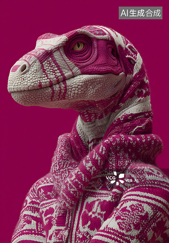 【AI数字艺术】可爱 恐龙 蜥蜴 毛衣图片素材