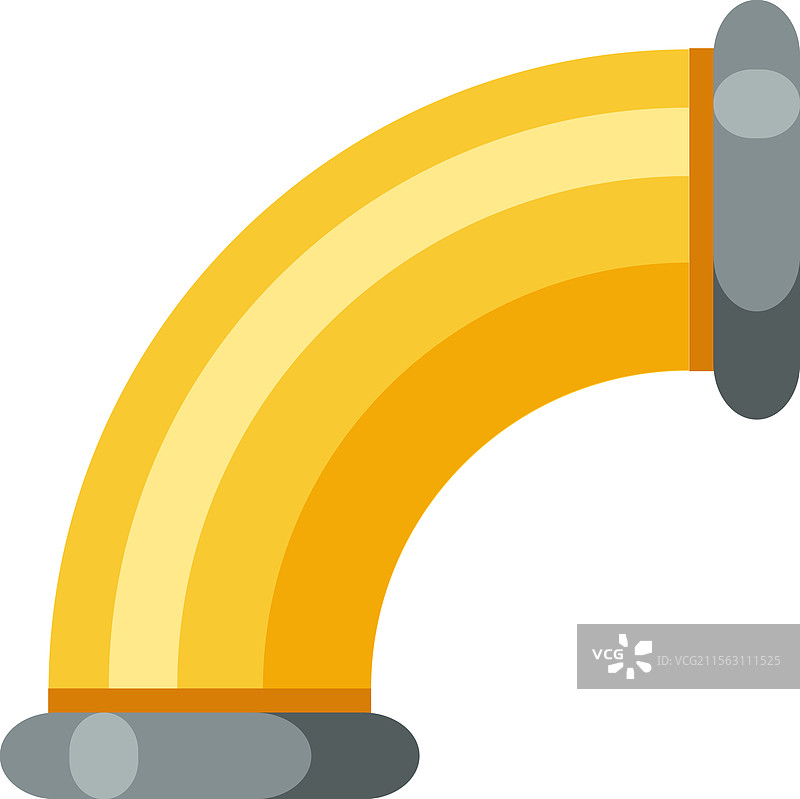 黄色90度弯头管件连接两个管道图片素材