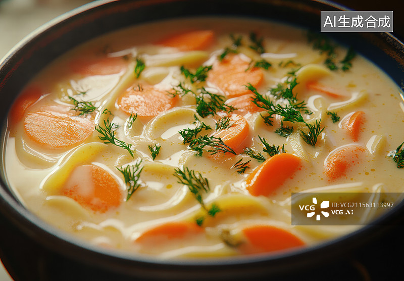 【AI数字艺术】奶油胡萝卜汤图片素材