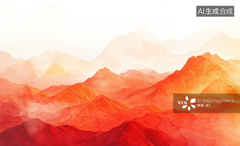 【AI数字艺术】梦幻山峦色彩斑斓图片素材