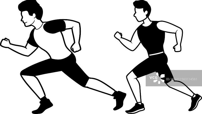 跑步者剪影 跑步者线条艺术图片素材