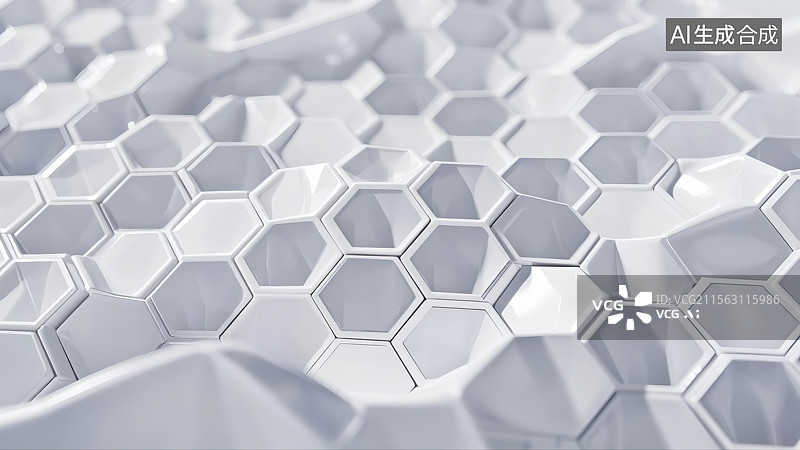 【AI数字艺术】3D六边形几何背景图案图片素材