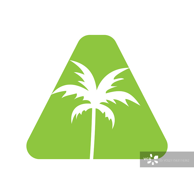 初始字母“A”的棕榈树标志设计模板图片素材