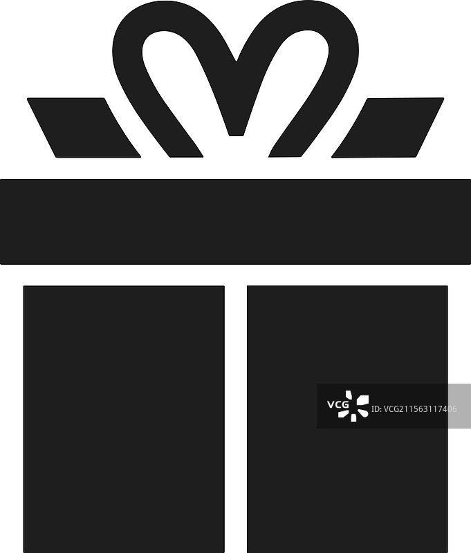 简单的礼品盒轮廓，带有丝带蝴蝶结图片素材