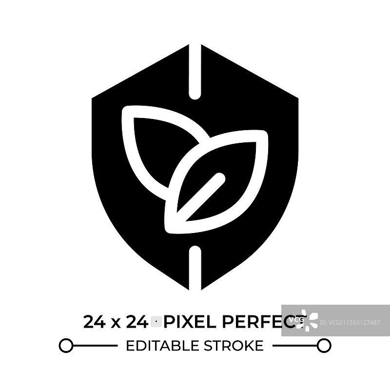 盾形图标上的叶子图片素材