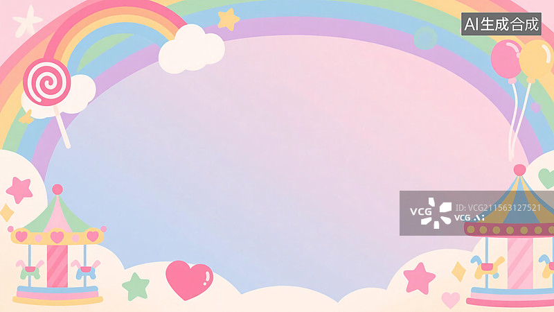 【AI数字艺术】2D卡通儿童节插画背景最大图片素材