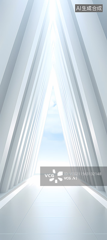 【AI数字艺术】现代建筑走廊图片素材
