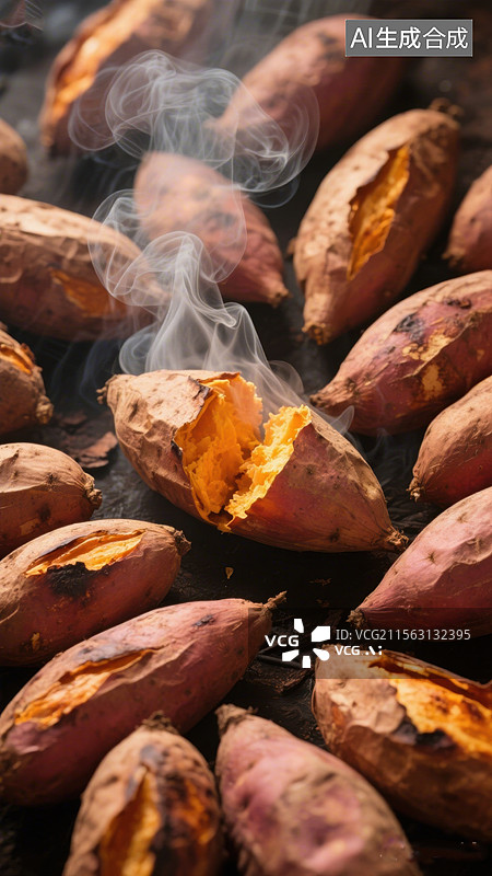 【AI数字艺术】烤红薯美食图片素材