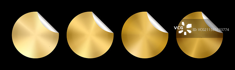 金色标签贴纸 金箔圆形图片素材