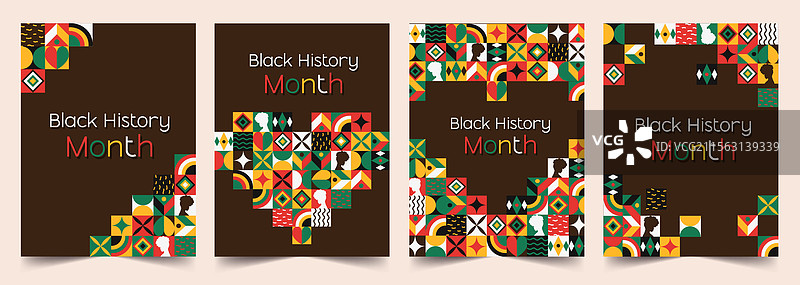 多彩的黑人历史月设计系列图片素材
