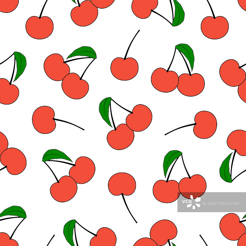 樱桃无缝重复图案图片素材