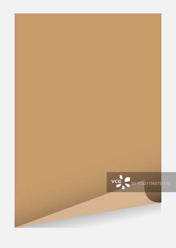 棕色A4纸空白卷角模板图片素材