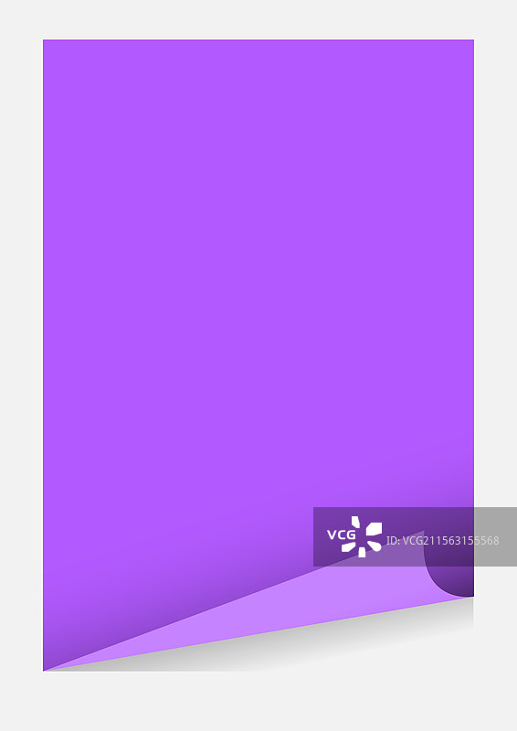 紫色A4纸空白卷角模板图片素材