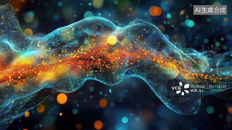 【AI数字艺术】荧光微观科学奇观图片素材