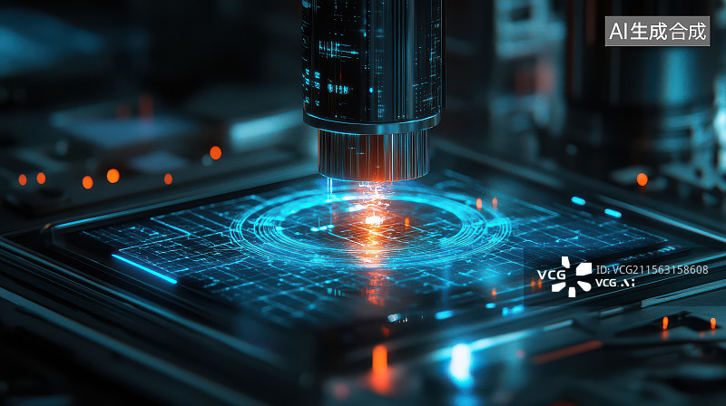 【AI数字艺术】激光蚀刻电路板图片素材