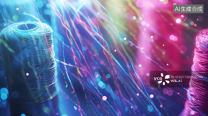 【AI数字艺术】AIGC：抽象概念针织线 线轴图片素材