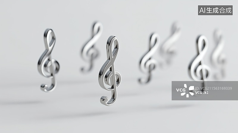 【AI数字艺术】音符的梦幻漂浮图片素材