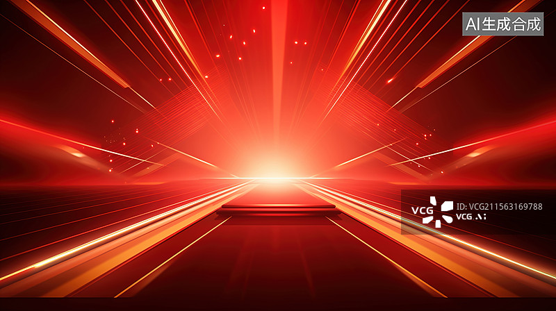 【AI数字艺术】3D红色抽象背景图片素材