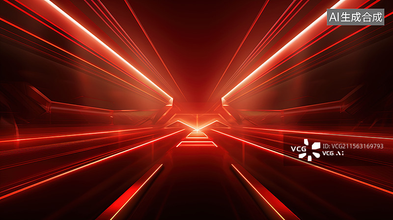 【AI数字艺术】3D红色抽象背景图片素材