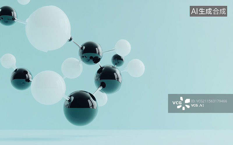 【AI数字艺术】3D三维科技医疗主题细胞分子生物学背景图图片素材