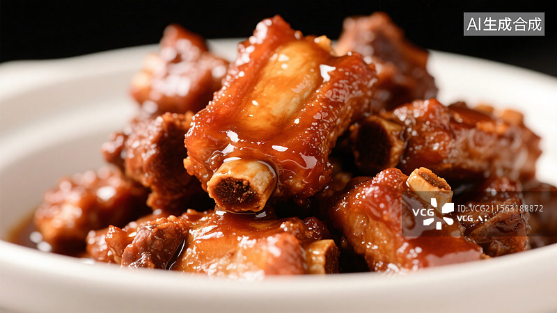 【AI数字艺术】糖醋排骨佳肴图片素材