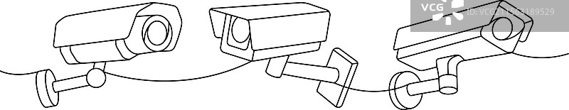 家中的视频摄像机一笔连画图片素材