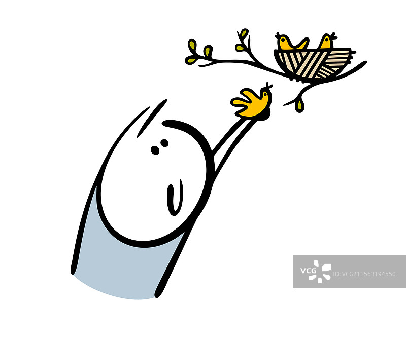 关心的青少年伸手去抓树枝图片素材