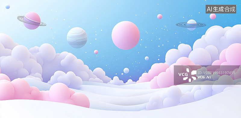 【AI数字艺术】粉色星球图片素材