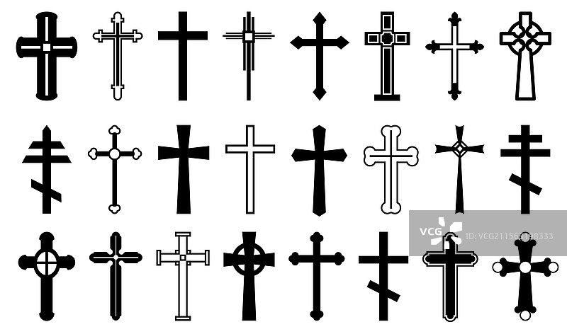 教堂的神圣标志，基督教十字架，宗教象征图片素材