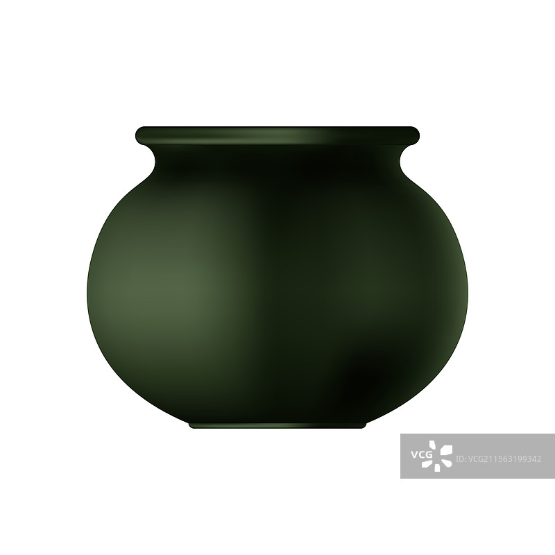 逼真的3D黑色小精灵锅图片素材