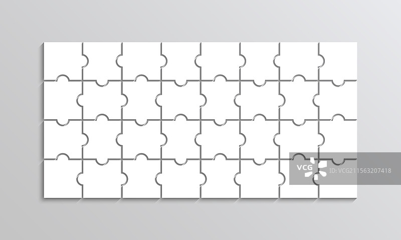 32片拼图思维游戏拼图网格图片素材