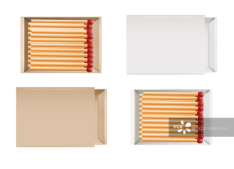 空火柴盒包装，顶部放置火柴棒图片素材