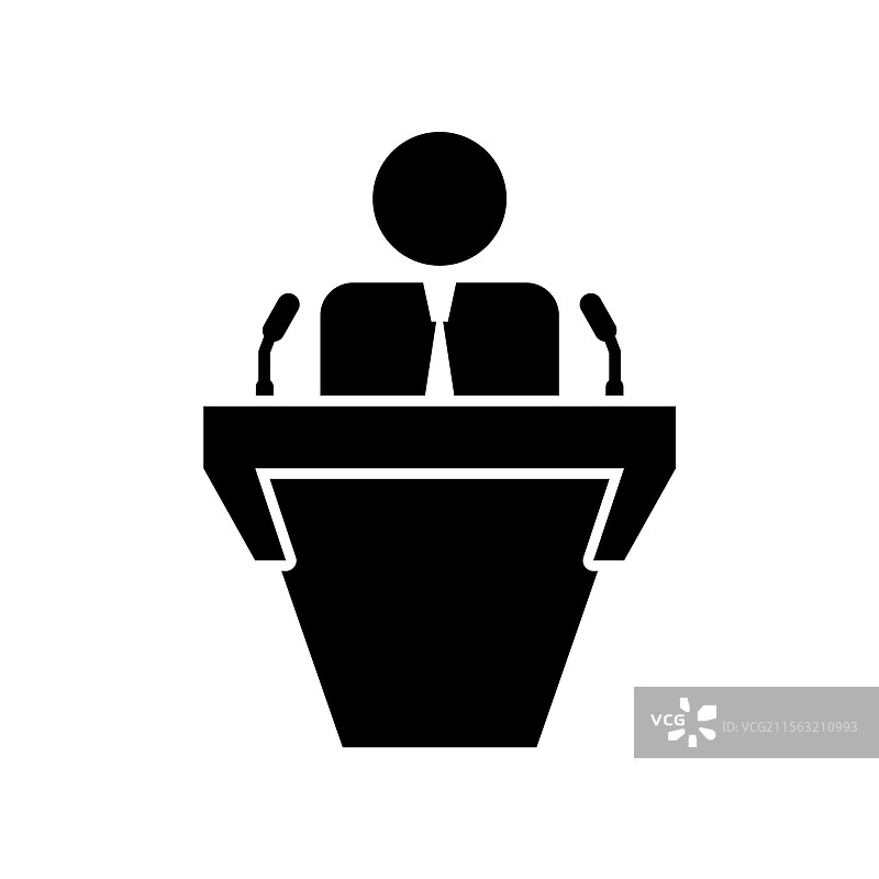 演讲者在讲台上的图标模板设计图片素材