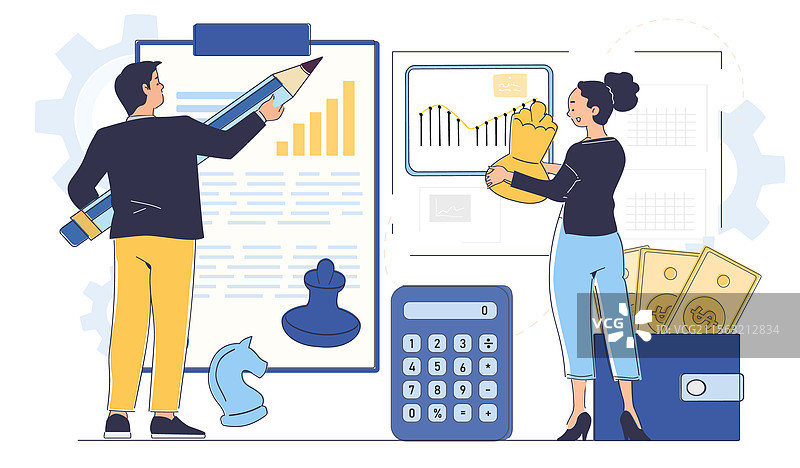商业战略与财务规划概念图片素材