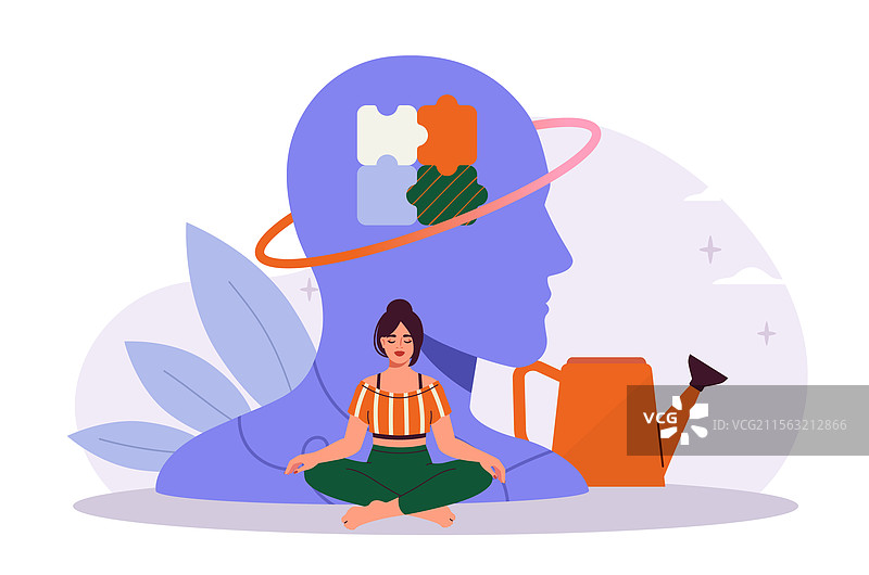 心理健康与冥想概念图片素材