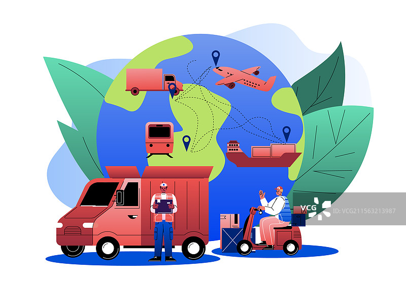 全球物流与运输概念图片素材