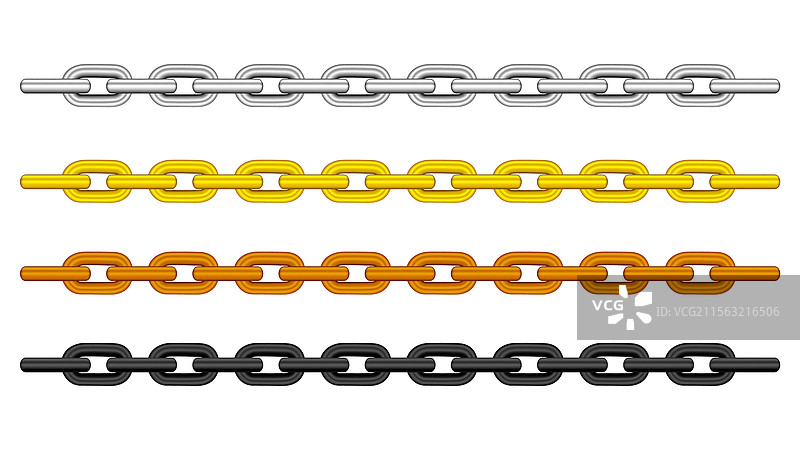 银链、金链、铜金属链和图片素材